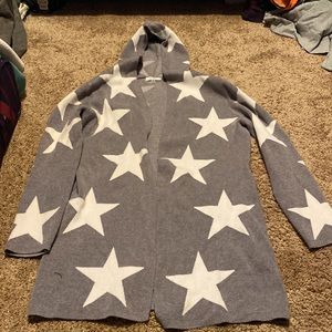 Hooded cardigan sweater